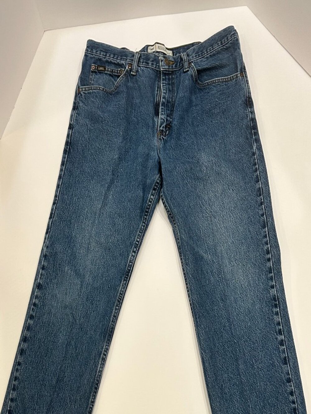 Men's Lee regular fit, straight leg, zip fly, blue wash jeans, W38/L29